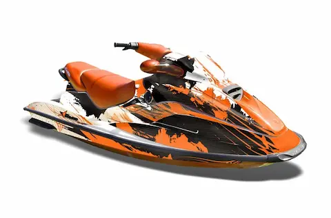 Sea-Doo GTX with the Carbon X Orange graphic kit