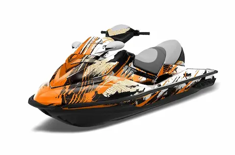 Sea-Doo RXT with the Carbon X Orange graphic kit